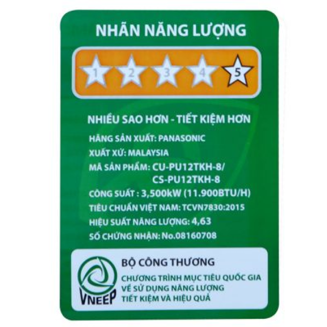 Máy lạnh Panasonic Inverter 1.5 HP CU/CS-PU12TKH-8
