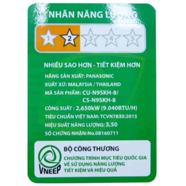 Máy lạnh Panasonic 1.0 HP CU/CS-N9SKH-8