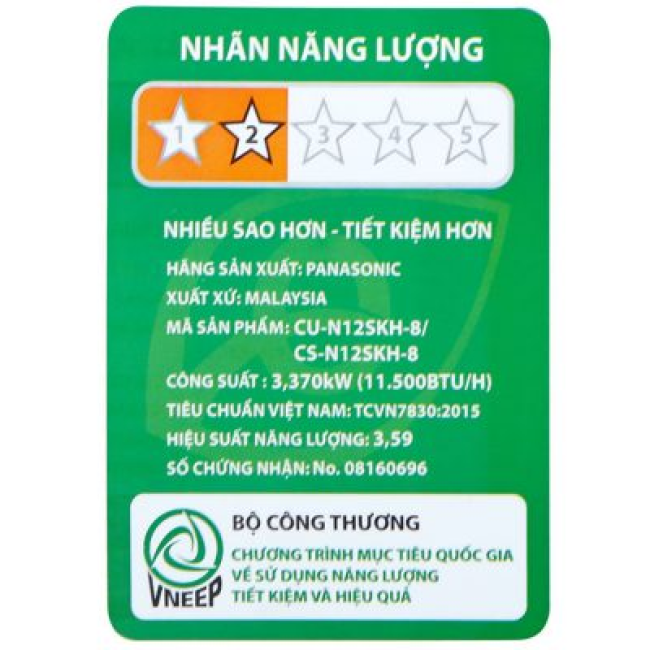 Máy lạnh Panasonic 1.5 HP CU/CS-N12SKH-8