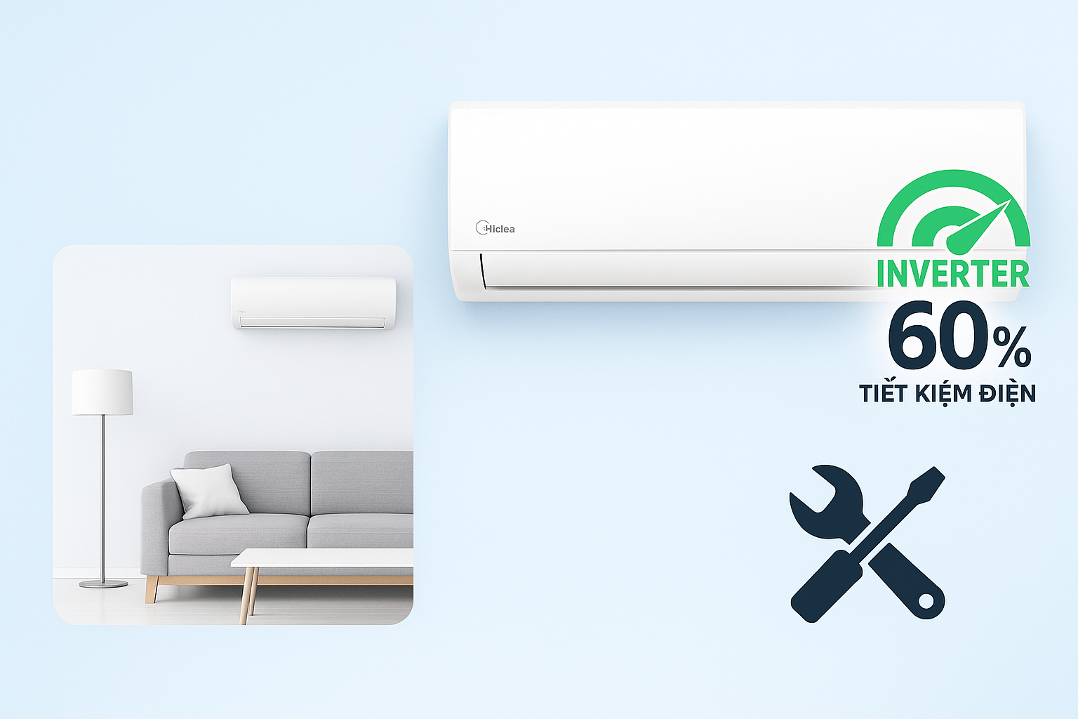 Lắp đặt máy lạnh Midea Inverter 1.5 HP Mẫu Mới 2025